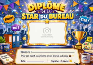 Diplôme de la star du bureau