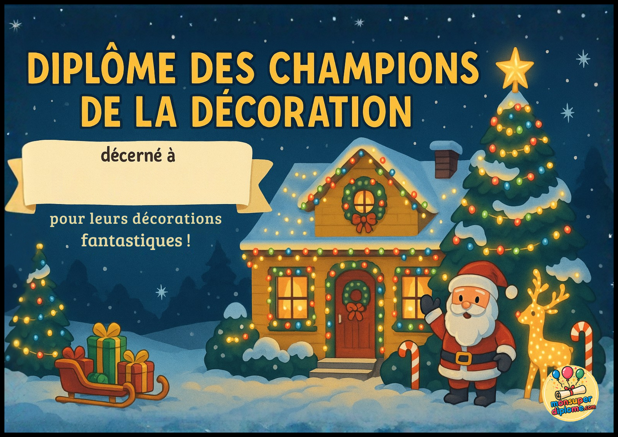 Diplômes des plus belles décorations de Noël