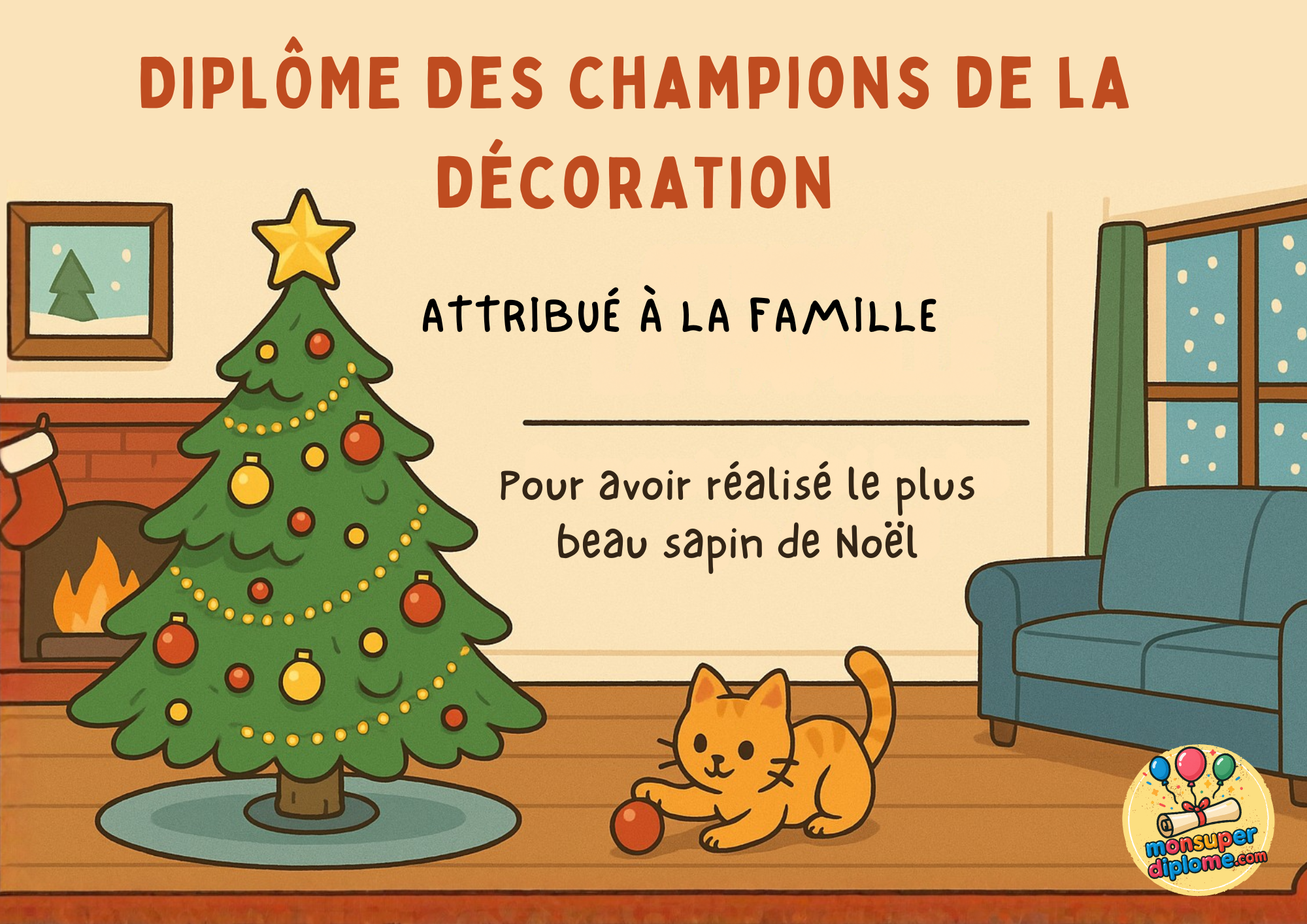 Diplôme du plus beau sapin de Noël