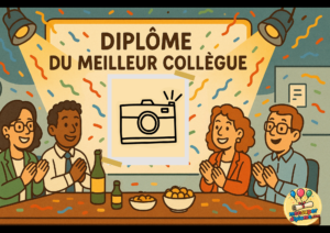 Diplôme du meilleur collègue de bureau à personnaliser - Photo à coller