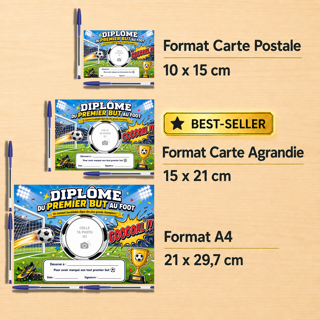 Diplôme du Premier But au Foot à personnaliser — cadeau enfant – Image 3