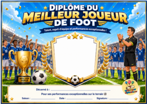 Diplôme du meilleur joueur de foot