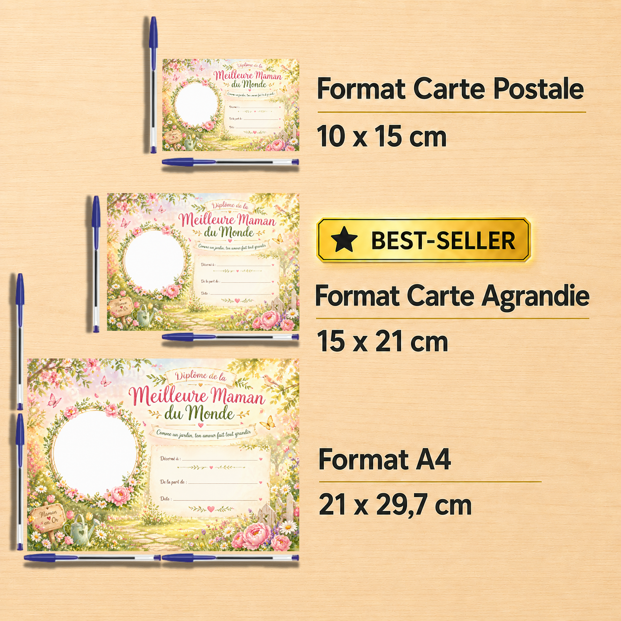 Diplôme de la Meilleure Maman à personnaliser — Jardin Enchanté – Image 2