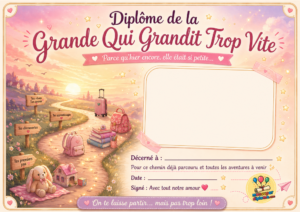 Diplôme de la grande qui grandit trop vite - départ études