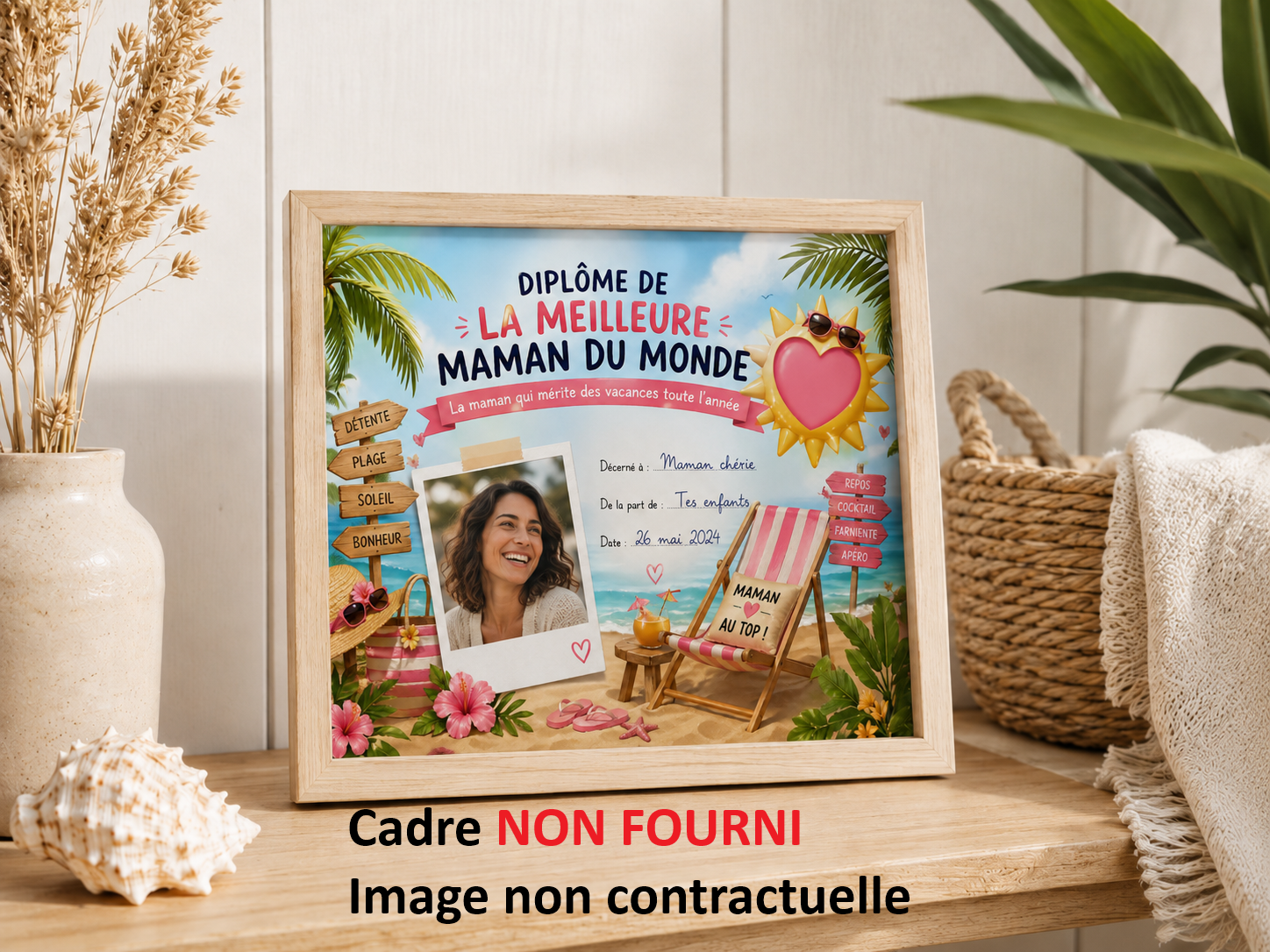 Meilleure maman du monde - Diplôme émotion - Vacances & Détente - Idéal Fête des mères – Image 3