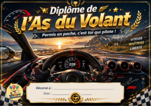 Diplôme de l'as du volant, obtention permis de conduire - F1