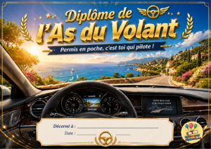Diplôme permis as du volant - version roadtrip côte méditéranéeenne
