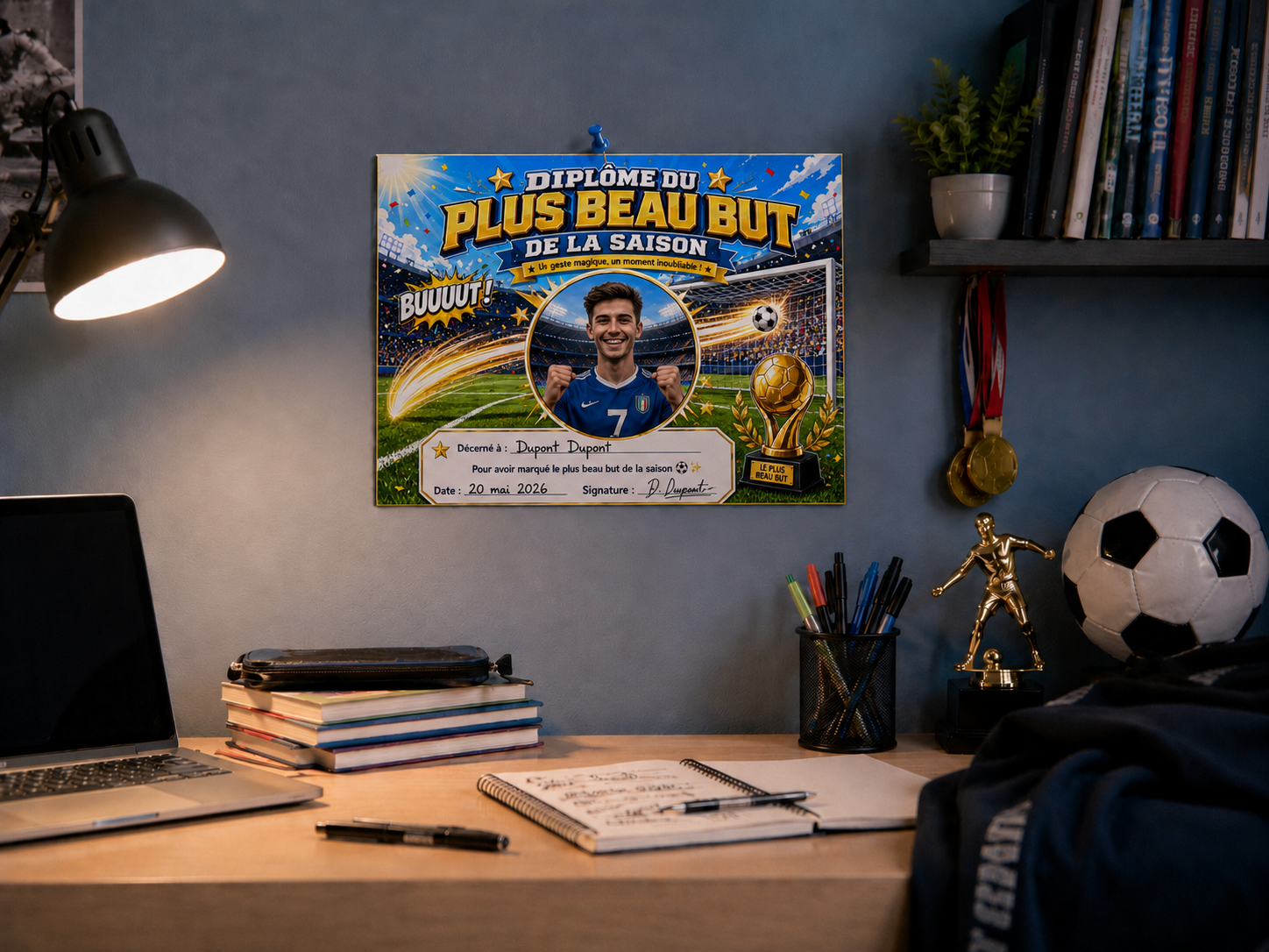 Diplôme du Plus Beau But de la Saison à personnaliser — football – Image 3