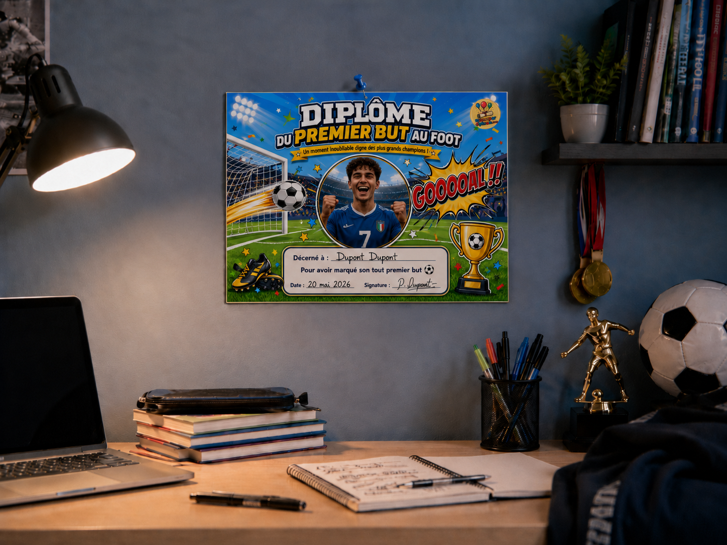Diplôme du Premier But au Foot à personnaliser — cadeau enfant – Image 2