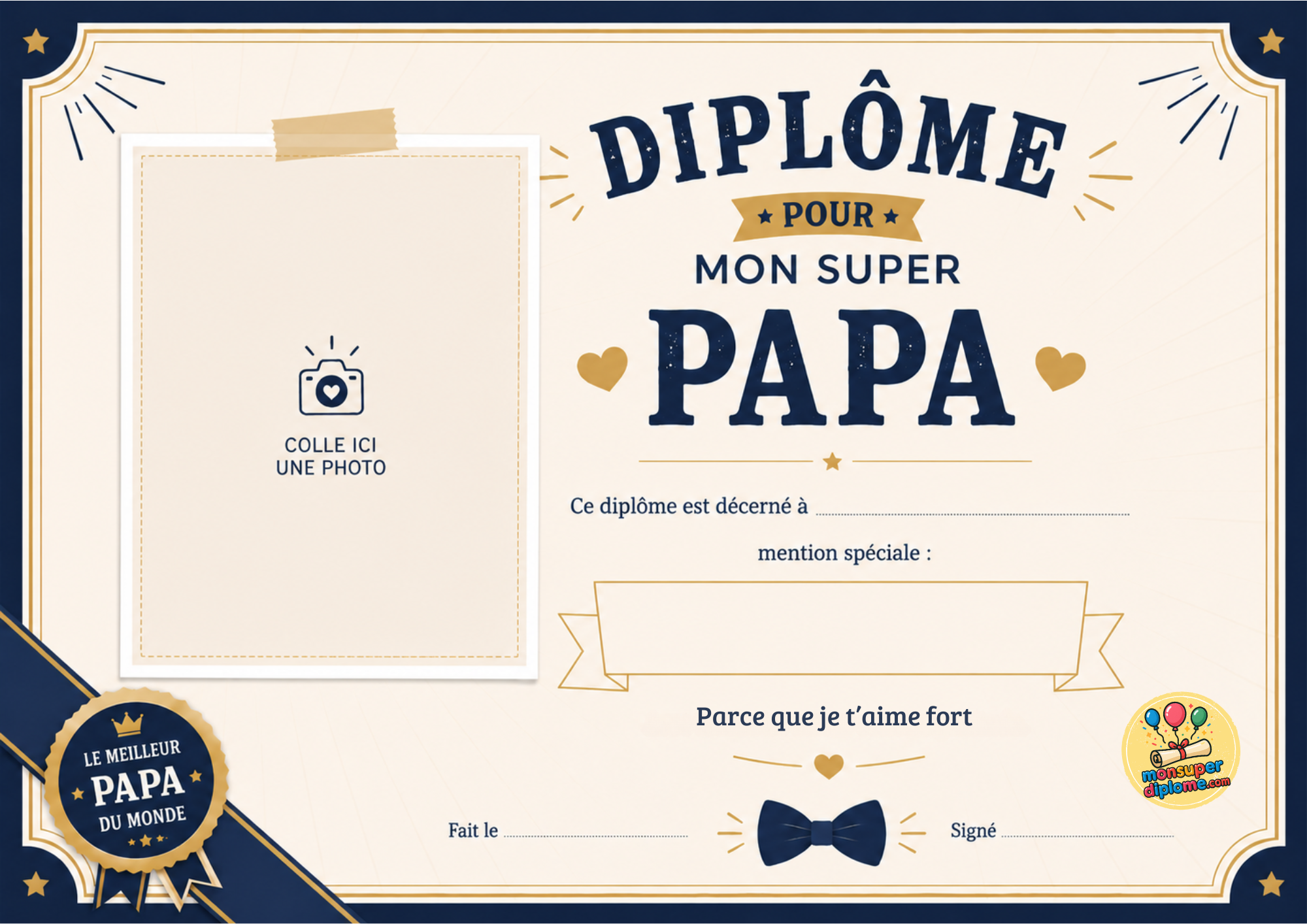 Diplôme du super papa