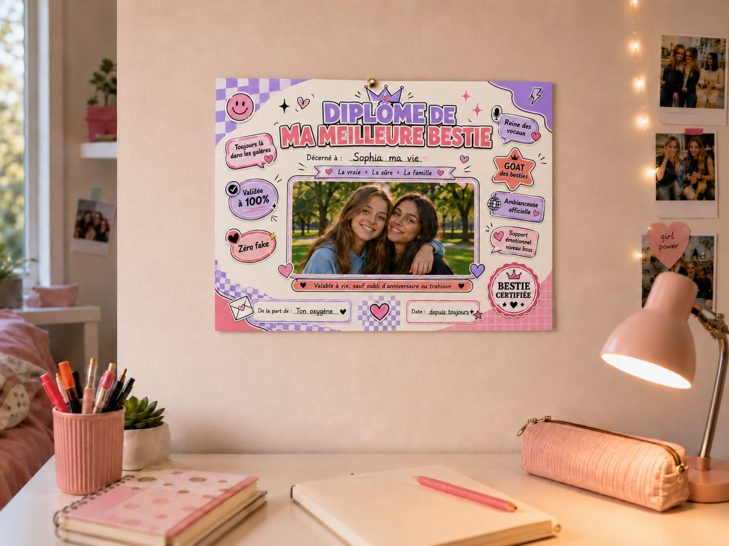 Ma meilleure bestie ma meilleure amie - Cadeau Emotion personnalisé - Feutre – Image 2